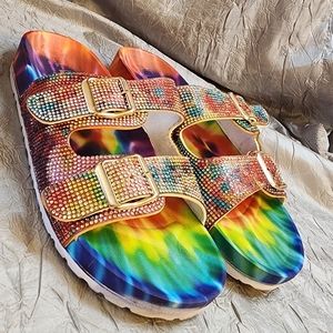 NICOLE MILLER BLINGLE SANDALS SZ 8